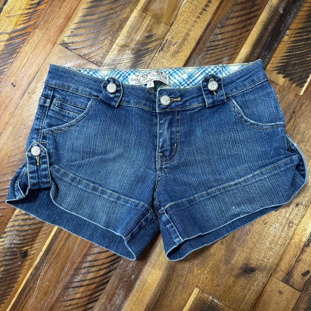 Denim Side Button Shorts